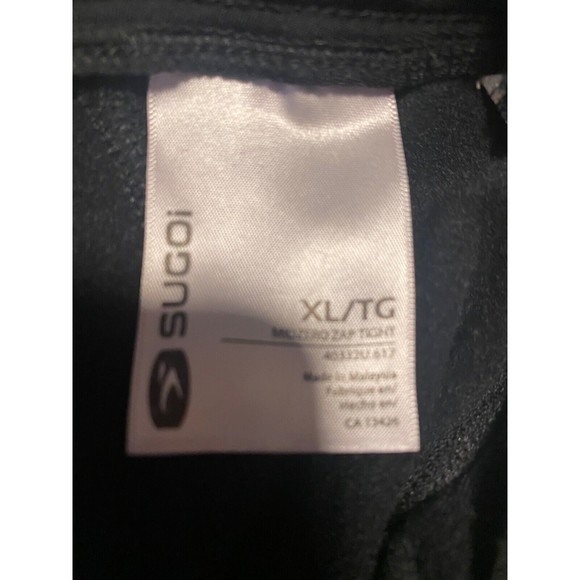 Sugoi Black Cycling Bike Running Tights Reflective Accents Zippered Pocket Sz XL - Picture 5 of 5